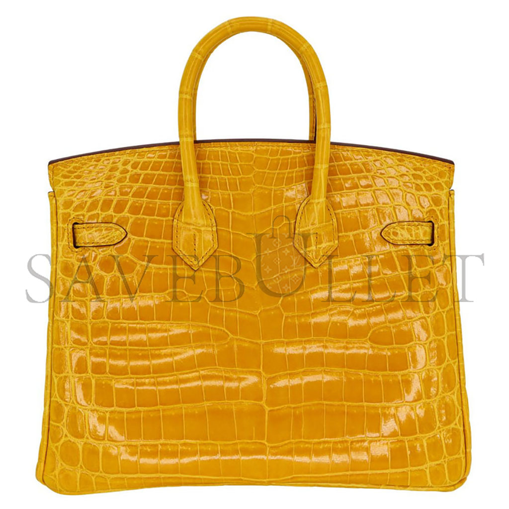 HERMÈS MASTER BIRKIN 25 CROCODILE LEATHER YELLOW GOLD BUCKLE H041354CK09 (25*20*13cm)